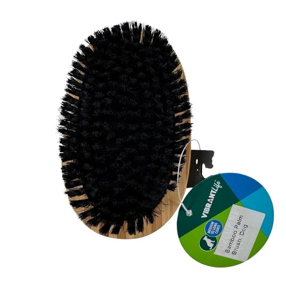 NWT Oster Dog Brush Vibrant Life Bamboo Palm Grip for Medium & Long Coats